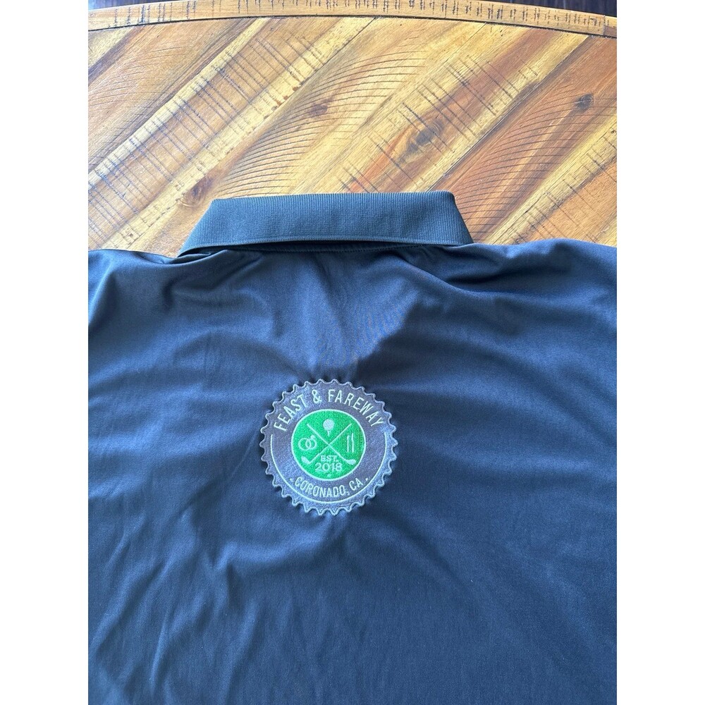 Rise & Shine Feast & Fairway Golf Polo Black Men’s XL Coronado CA